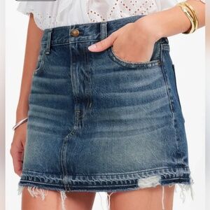Madewell Postage-Stamp Denim‎ Mini Skirt Croswell Wash Size 32